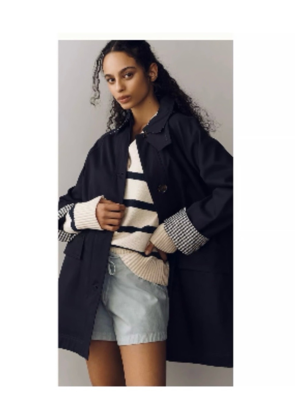Barbour Navy Single-Breasted Trench Coat NWOT